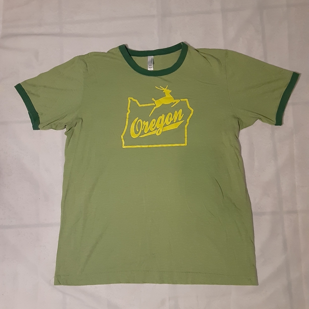 Oregon Unisex  L Green Short-sleeved T shirt